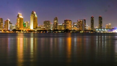 Night view of a dangerous U.S. city